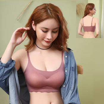 

Autumn and winter new seamless sling underwear double-color cloth lady's bra
