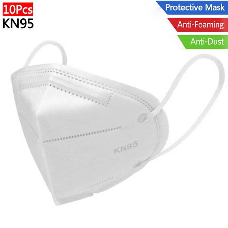 

10PCS KN95 Mask DustProof 95% Filtration Face Mouth Mask Particulate Mouth Respirator Anti PM2.5 Safety Dust Mask