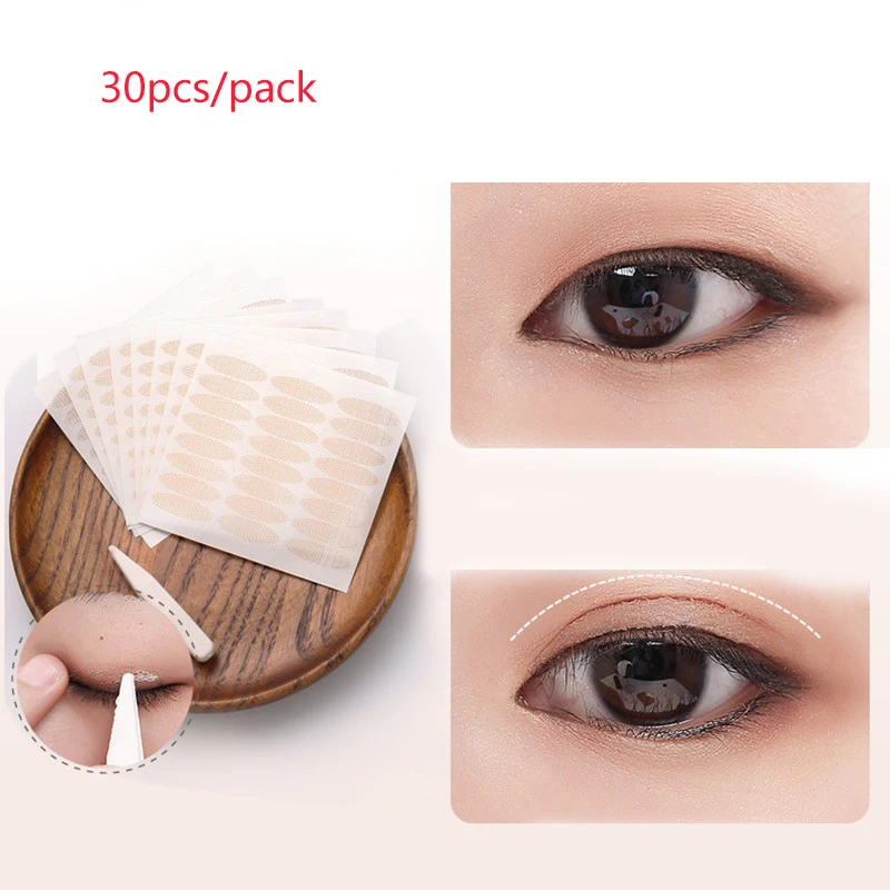 

30pcs Double Eelid Sticker Gauze Mesh Lace Invisible double-fold eyelid sticker Transparent Invisible Self-adhesive Eyelid Tape