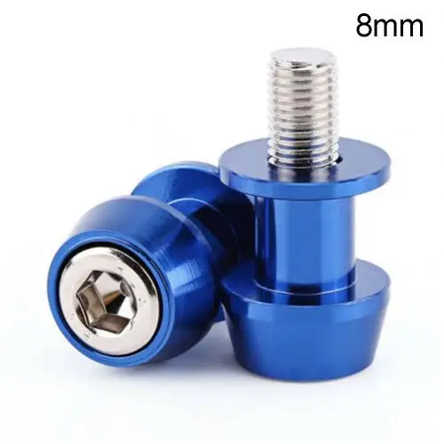 8mm Blue 1 пара Прочный Алюминиевый МОТОЦИКЛ маятник Катушки стенд винты слайдер для Honda Kawasaki - Цвет: 8mm Blue