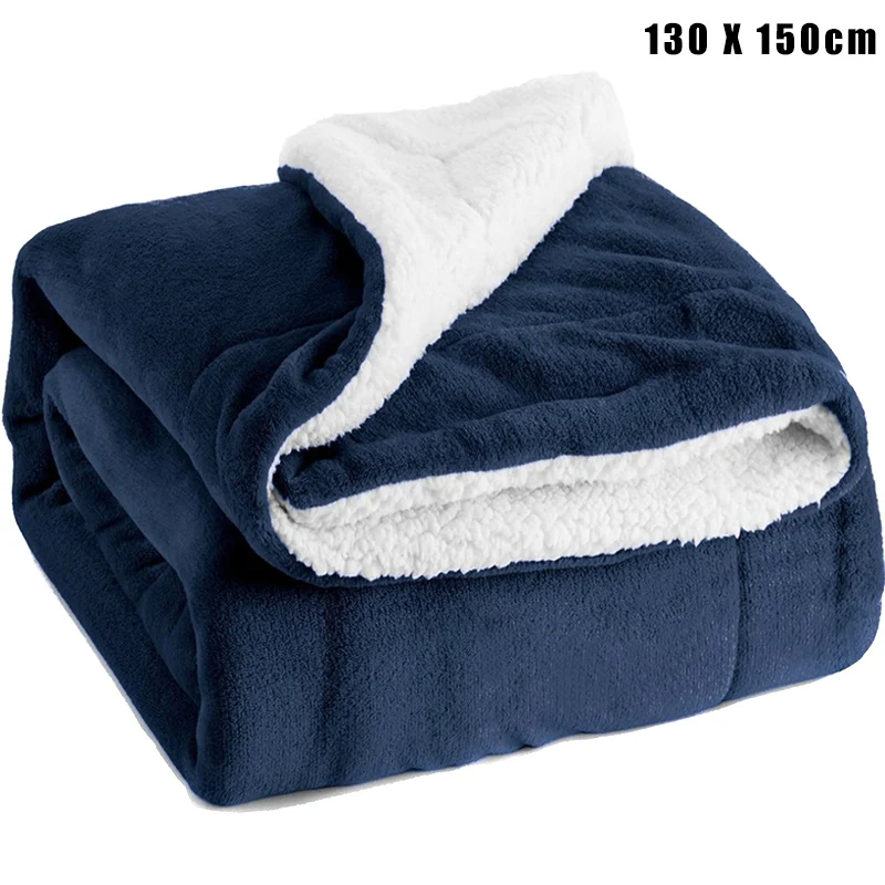 blue size 130cmx150c Очень теплое плотное пушистое мягкое одеяло для зимней спальни Рождественский подарок UD88 - Цвет: blue size 130cmx150c