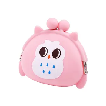 

Women Girls Cartoon Owl Silicone Wallet Coin Change Purse Key Pouch
