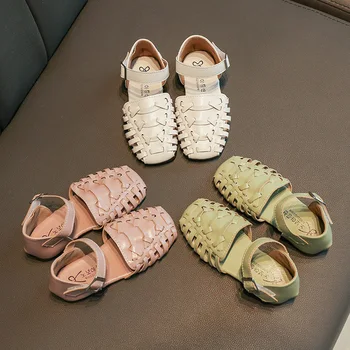 

Children Casual Shoes Girls Sandals Princess Leather Sandal summer Girls Dance Performance Shoes Woven design SZ209
