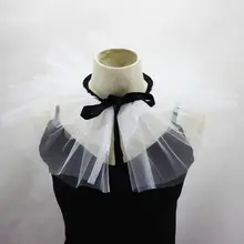 Женское многослойное пушистое Сетчатое ожерелье с искусственным воротником и регулируемым ремешком