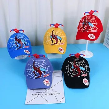 

2020 New summer Baby Boy Girl Hat Spider Cartoon Baby Cotton Spring Baseball Caps Kids Velcro Boys Girls Sunshade Hip Hop Hats