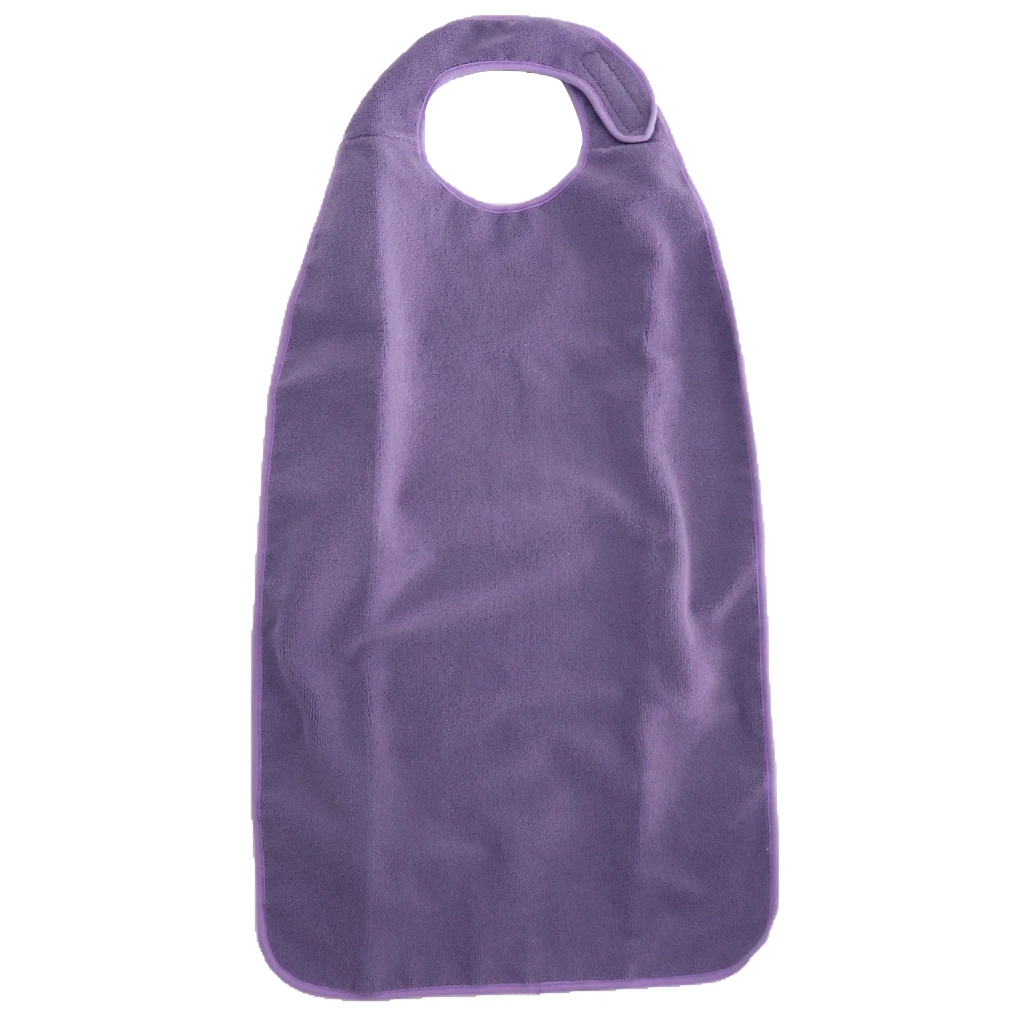 Large Waterproof Washable Adult Terry Cloth Mealtime Bib Apron Clothing Protector for Elders Disabilities Patients - 87*46.5cm