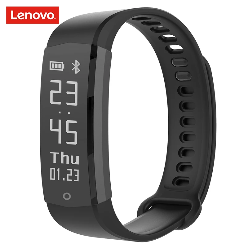Фитнес-браслет lenovo HX06 умный Браслет IP68 Водонепроницаемый Bluetooth спортивный шагомер часы напоминание о звонках/сообщениях умный Браслет - Цвет: Black