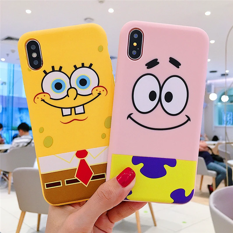 

Big face SpongeBob for iPhone 11 11 Pro 6s 8 8P 7 7P XR Xs Max Silicone colorful Case