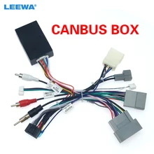 Leewa rádio e reprodutor de cd 16pin, adaptador de calbe com caixa canbus para honda civic crv media fiação coleira de peitoral