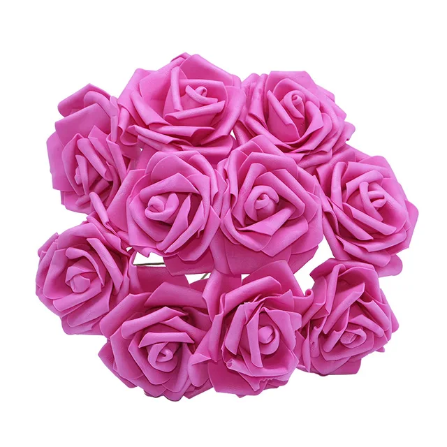 10/20/30 Heads 8CM New Artificial PE Foam Rose Flowers Bride Bouquet Home Flower Wedding Decorations Scrapbooking DIY Flower rose red