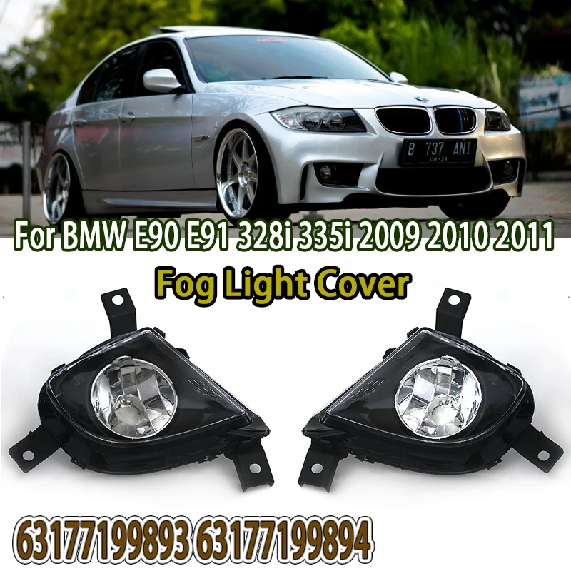 

K-CAR 1Pair Left/ Right Front Bumper Fog Light Lamp Assembly Driving Light Cover For BMW E90 E91 328i 335i 2009 2010 2011