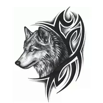 

Waterproof Temporary Cool Wolf Tattoo Sticker Men Body Arm Leg Art Water Transfer DIY Tattoo Sticker