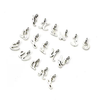 

52Pcs/Set Bulk Lots Tibetan Silver Mix Charm 26 Letter A-Z Pendants bag DIY Bag Accessories