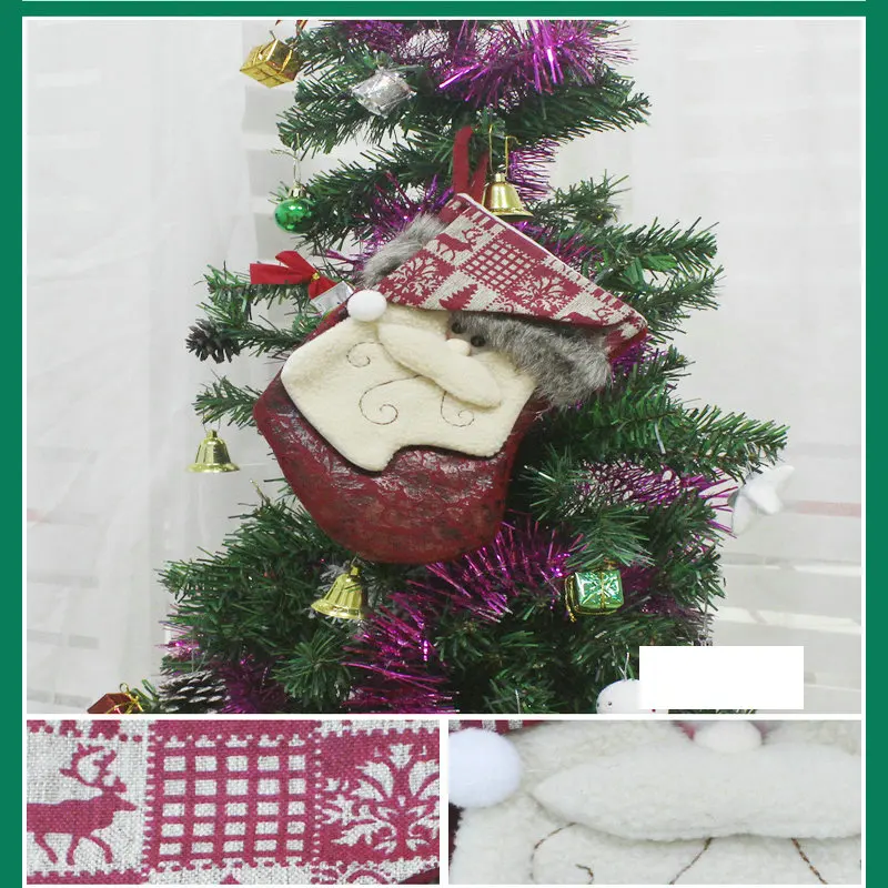 Средний стерео рождественские украшения Рождественский подарок мешок Рождественский носок конфеты мешок