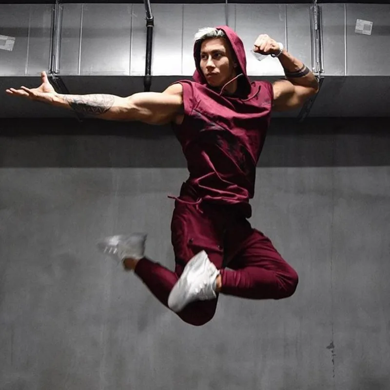 Мужская толстовка без рукавов бодибилдинг спортзал топы на бретелях Crossfits