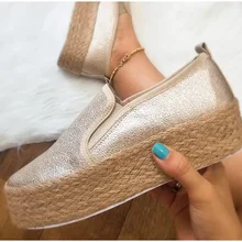 Женские кроссовки на плоской подошве; повседневная обувь на платформе; сезон осень; женская обувь на толстой резиновой подошве без шнуровки; модная женская обувь размера плюс