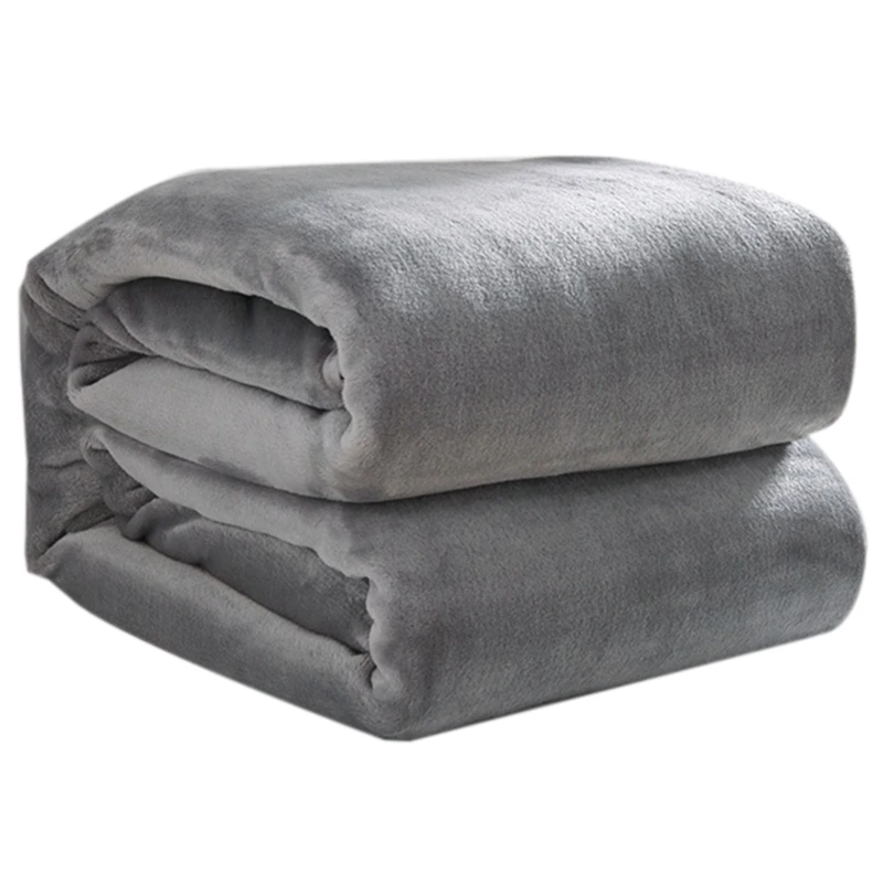 

Velvet Fabric Solid Color Throw Blanket Baby Soft and Warm Thicken Blankets for Beds King Size Double-Sided Use Bed Clothes