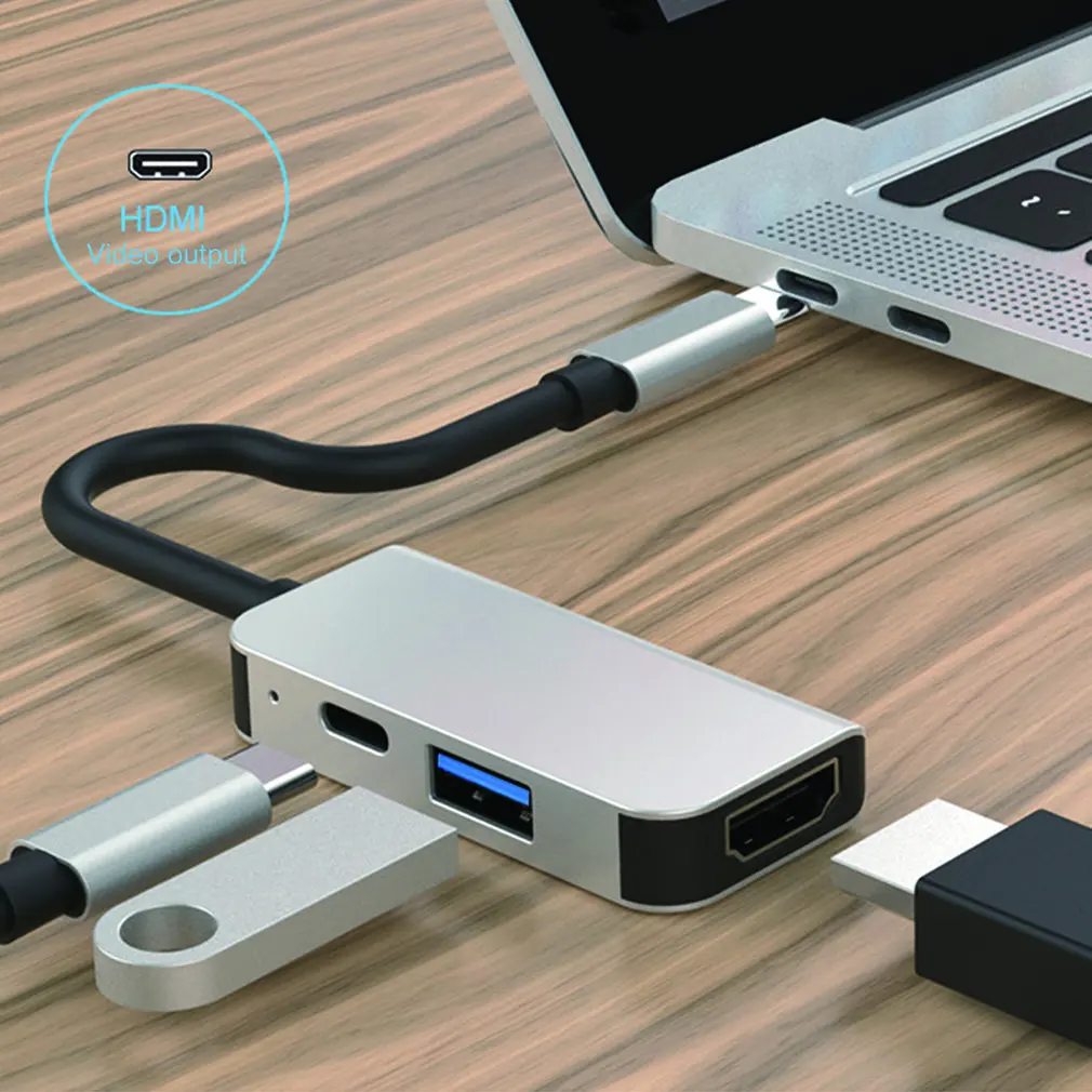 Type C к HDMI адаптер USB 3,1 4K конвертер UHD PD зарядное устройство хаб мужчин и женщин для MacBook для телефона зарядный адаптер