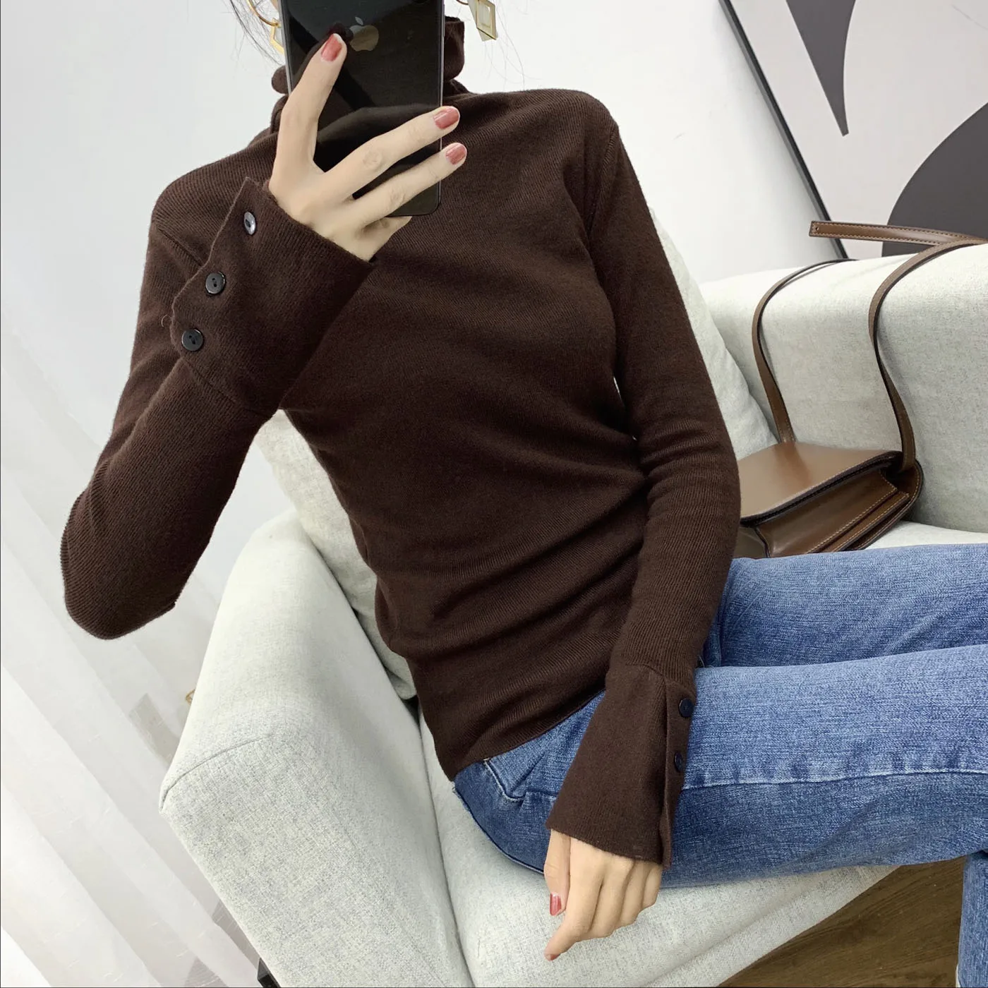 

period and the top 2021 new han edition heap heap long-sleeved joker turtleneck sweater collar cultivate morality