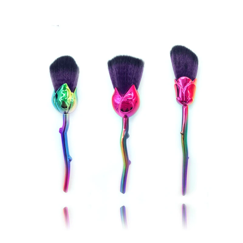 1pcs Rose Flower Shaped Makeup Brushes Set Women Powder Foundation Brushes Blush Concealer Make Up Brush Blending Brush