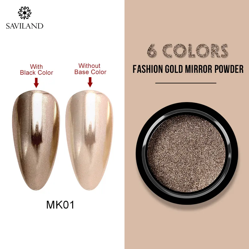 MK01 SAVILAND Bubble Nails Золотой зеркальный порошок «Волшебное зеркало» блестящие глаза эльфов золотые алмазные Блестки для ногтей аксессуары инструменты - Цвет: MK01