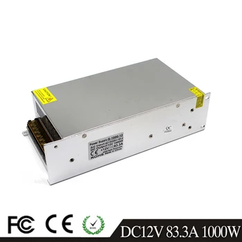 

Switch Power Supply 12V 83.3A 1000W Driver for LED Strip Light Lamp CNC CCTV Transformer 220V 110V AC To DC12V Output SMPS