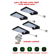 2/4pcs Split Wall Light Outdoor Light Extension Cord Waterproof Solar Powered Garden Street Wall Split 48 LED PIR Motion Sensor