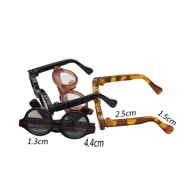 BJD 4.5cm 6.5cm 9cm transparent Plastic Glasses For 1/8 1/6 1/3 BJD,Blythes,MSD SD,Plush EXO Doll sunglasses Free shipping 6
