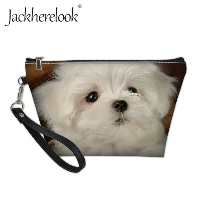Jackherelook Милая Мальтийская болонка Womne коробка для макияжа Мини Дорожная сумка для хранения дамский набор для чистки туалетных принадлежностей Портативная сумка для организации - Цвет: HMB35Z8