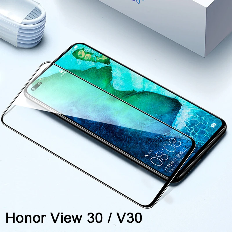 6D закаленное стекло для HUAWEI Honor View 20 V30 Pro Полное покрытие изогнутая Защитная пленка для экрана Honor V20 20i 20s защитное стекло - Цвет: Honor V30 Pro