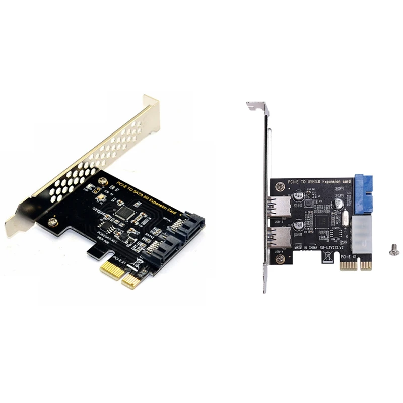 PCI Express SATA 3 плата контроллера 2 порта PCIe III 6 ГБ/сек. и USB 0 Pci E карта расширения|Платы