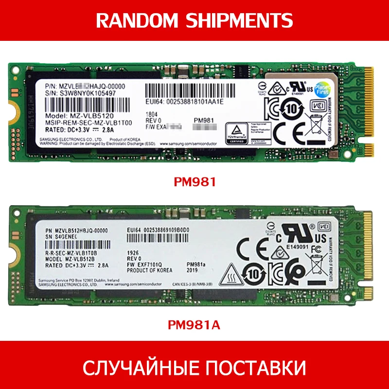 Оригинальный твердотельный жесткий диск PM981 SAMSUNG 1 ТБ 512 гб 256 M2 SSD NVMe PCIe 3 0x4