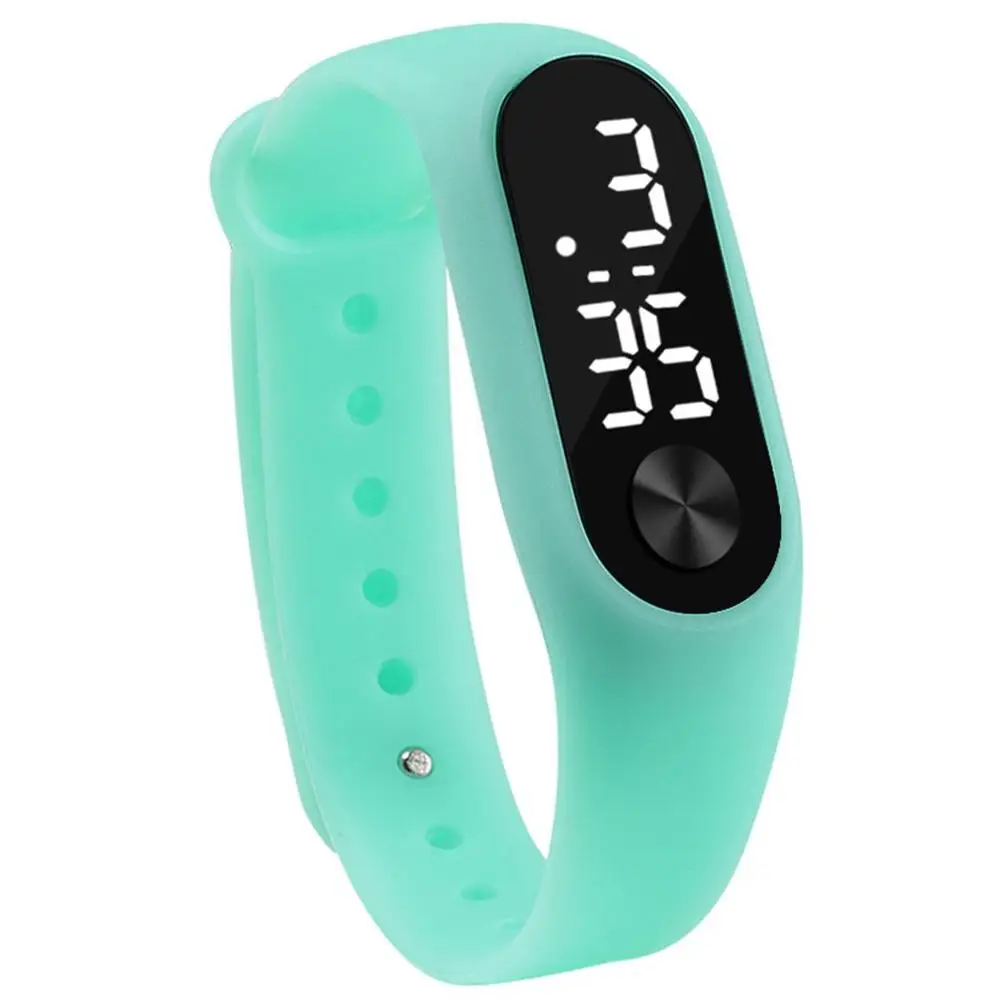 Мужские и женские повседневные спортивные часы-браслет, белый светодиодный электронный цифровой карамельный цвет, силиконовые наручные часы для детей - Цвет: 13