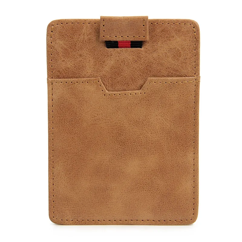 Brown RFID Блокировка держатель кредитной карты для человека воловья натуральная кожа тонкий и тонкий 3 слота для карт можно положить наличные деньги сумка женская сережка - Цвет: Brown