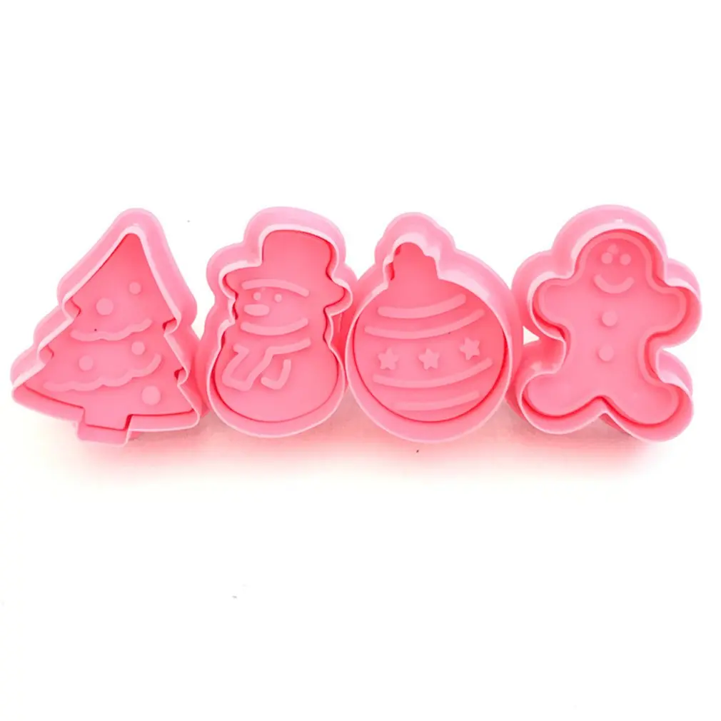 

DIY 4PCS/SET Plastic Christmas Biscuit Cake Chocolate Baking Mould Baking Mould Chocolate Decoration Kitchen Baking Tools