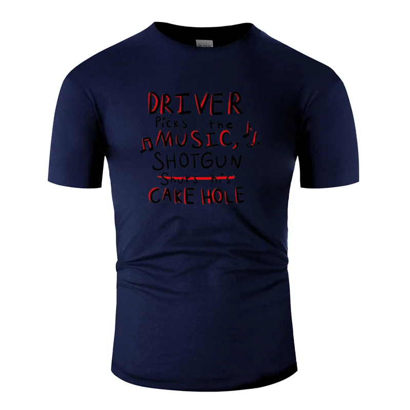 Men-Navy Blue Персонализированная Удобная футболка для водителя, музыкальная футболка для мужчин, Мужская одежда, футболка против морщин, европейский размер, S-5xl, хип-хоп - Цвет: Men-Navy Blue