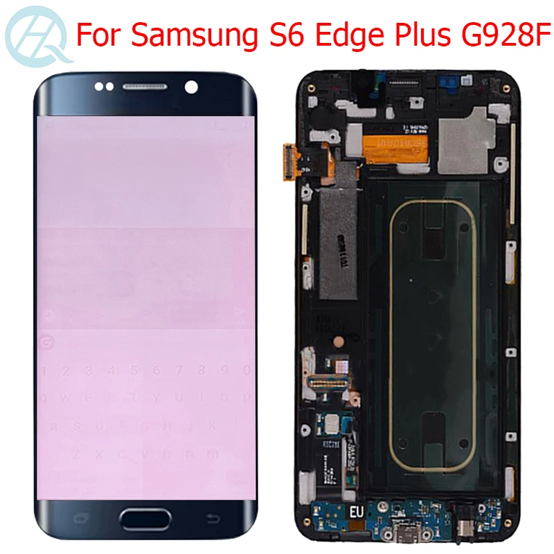 Оригинальный Super AMOLED ЖК дисплей для Samsung Galaxy S6 Edge Plus с рамкой 5 7 дюйма сенсорный