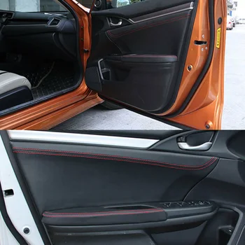 

Car Door Panel Surface Shell Trim PU Leather Decorative Accessories Black