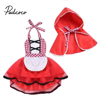 

Christmas Newborn Baby Girls Romper Hooded Sleeveless Plaid Dress + Cover Hat Mesh Skirt Infant kids Fall clothes For Xmas