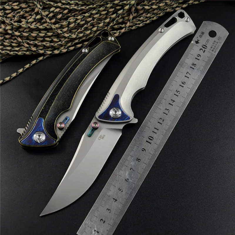 

CH EMPEROR New Pocket Knives S35VN Blade Ball Bearing Washer Titanium Handle for Outdoor Camping Hunting Gift and Collections