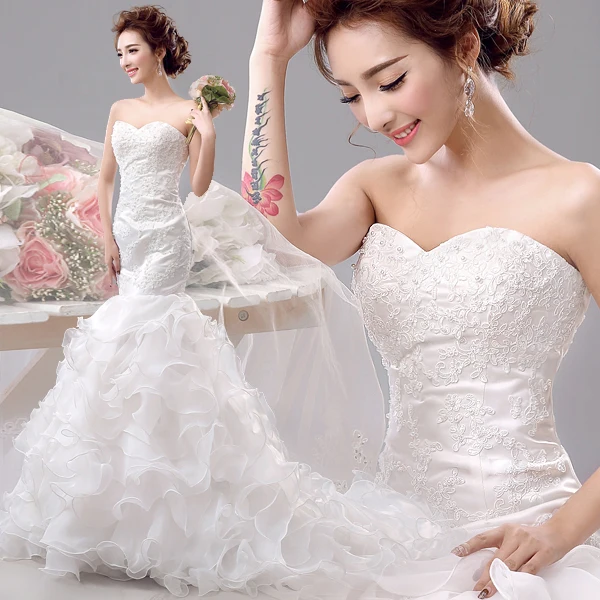 Vestido de festa роскошное кружевное сексуальное платье-Русалка Новая мода белое вышитое бисером свадебное платье vestido de NOIVA 1106, ty, hd платье подружки невесты