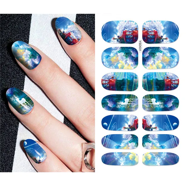 Nail Stickers For Nails Sliders 3D Color Water Transfer Nail Sticker Creativity Decoration Art Necklace Pattern Dreamcatcher YSD031