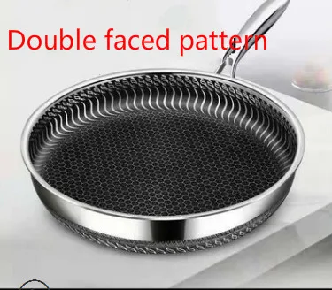 B 28CM Новая модель 304 Сковорода Из Нержавеющей Стали 28 см сковорода полная сотовая антипригарная кухонная посуда - Цвет: B 28CM
