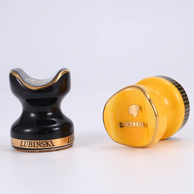 Cohiba держатель для сигар 35*45 мм Портативный 2шт Керамическая Подставка для сигар дисплей дорожная пепельница для сигарет с золотой стороной аксессуары для сигар