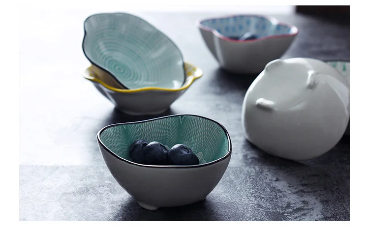 Скандинавское искусство Геометрическая текстура керамическая приправа тарелка для соевого соуса современный отель Ресторан закуски десерт фруктовая чаша кухонная посуда