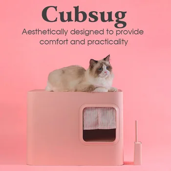 

Catsug Cats Sandbox Clean Toilette Sand Box Supplies Litter Box Toilet Reusable Detachable Bedpan Pets Training Kits Accessories