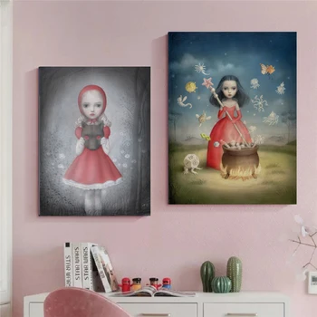 

Print Canvas Nicoletta Ceccoli Home Decor Wall Art Doll Painting Modular Poster HD Modern Fairy Tale World Picture Living Room