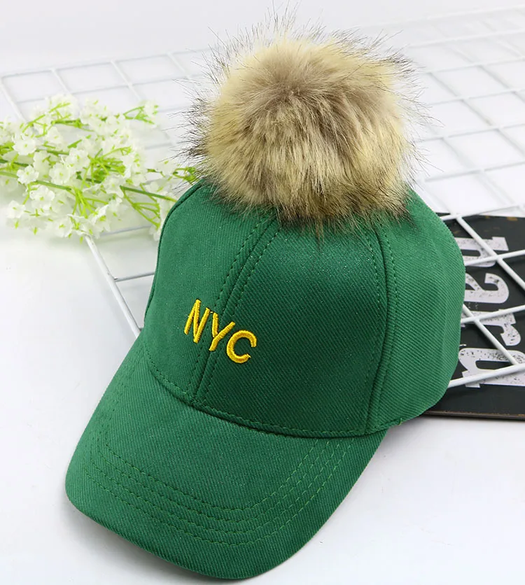 Детская бейсбольная кепка NYC с помпонами, Детская кепка Sapback, кепка для мальчиков и девочек, черная, синяя кепка gorra ny s 50-54 см Y131 - Цвет: photo color