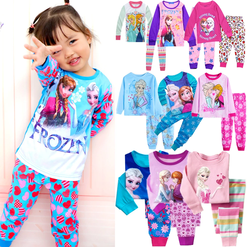 wimper Carrière spoel Children Clothing Pajamas Elsa Anna | Elsa Anna Children Pajamas Set - New  Kids - Aliexpress