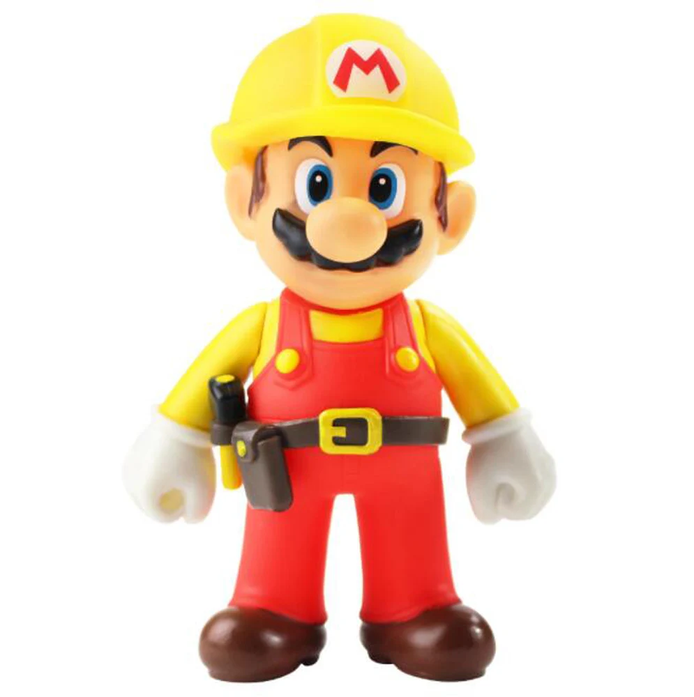 EMS 100/лот 15 видов стилей Super Mario Bros Odyssey Cappy Mario Luigi Waluigi Wario 12,5 см ПВХ фигурка модель - Цвет: mario worker